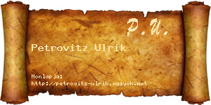 Petrovitz Ulrik névjegykártya